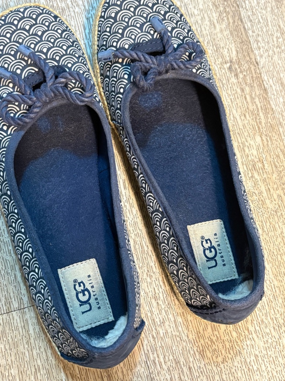 UGG NAVY BLUE ESPADRILLE FLATS SIZE 8 - Picture 6 of 8
